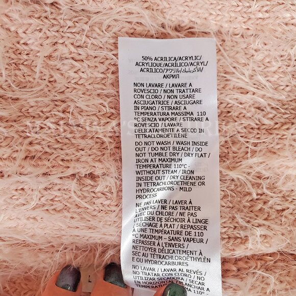 GUCCI SWEATER FUR EFFECT STITCH ROSE WOOL CARDIGAN w G LOGO sz L / LARGE - Picture 11 of 11